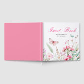 Spring Pink Butterfly Floral Wedding Gastenboek (Volledig)