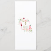 Spring Pink Floral 1st Birthday & Baptisme Menu (Achterkant)