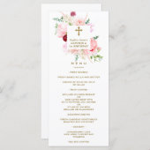 Spring Pink Floral 1st Birthday & Baptisme Menu (Voorkant / Achterkant)