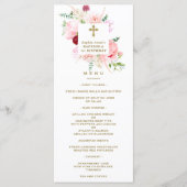 Spring Pink Floral 1st Birthday & Baptisme Menu (Voorkant)