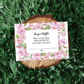 Spring Pink Floral Baby shower Luier Raffle Informatiekaartje