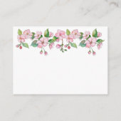 Spring Pink Floral Baby shower Luier Raffle Informatiekaartje (Achterkant)