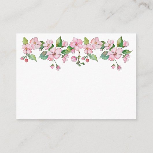 Spring Pink Floral Baby shower Luier Raffle Informatiekaartje (Achterkant)