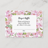 Spring Pink Floral Baby shower Luier Raffle Informatiekaartje (Voorkant)