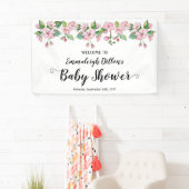 Spring Pink Floral Baby shower Spandoek (Insitu)