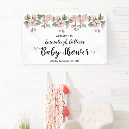 Spring Pink Floral Baby shower Spandoek (Insitu)
