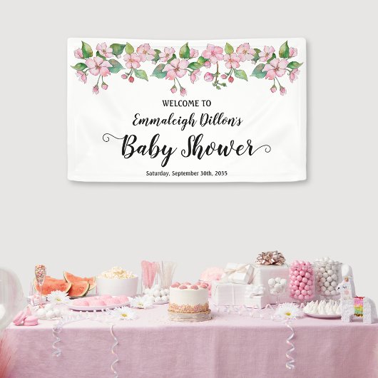 Spring Pink Floral Baby shower Spandoek