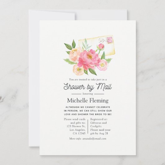 Spring Pink Floral Girl Vrijgezellenfeest per post Kaart (Voorkant)