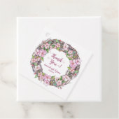 Spring Pink Floral krans dank u Bedankjes Labels (In situ)