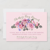 Spring Pink Floral Moederdag Brunch | Sage Green Kaart (Voorkant)