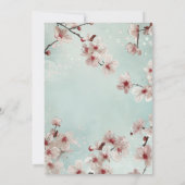 Spring Pink Floral on Teal Wedding Invitation Kaart (Achterkant)