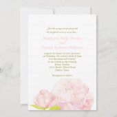 Spring Pink + Green Peony Wedding Kaart (Achterkant)