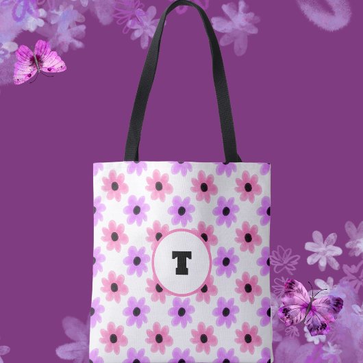 Spring Pink & Paarse Bloemen Tas