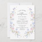 Spring Pink Paarse Little Wildflower Baby shower Kaart (Voorkant)