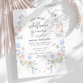 Spring Pink Paarse Little Wildflower Baby shower Kaart