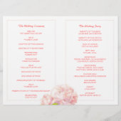 Spring Pink Peony Bi Fold Wedding Programme (Achterkant)