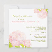Spring Pink Peony Wedding Couples Shower Kaart (Voorkant)