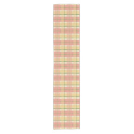 Spring Pink Plaid Table Runner Korte Tafelloper