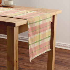 Spring Pink Plaid Table Runner Korte Tafelloper