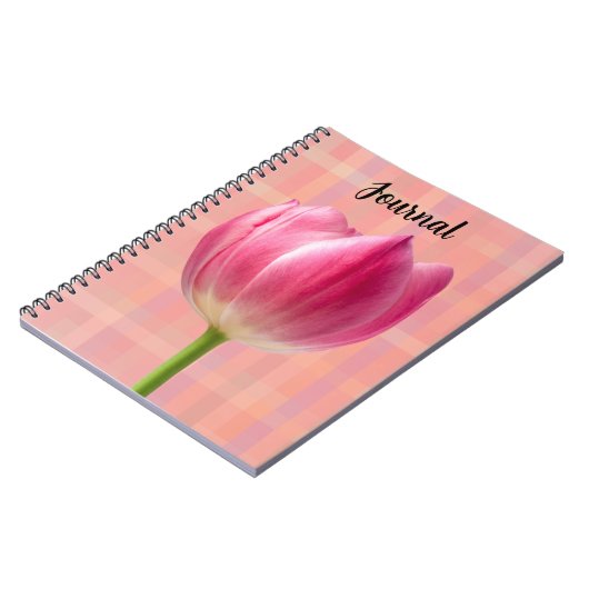 Spring Pink Tulip Art Flower Journal Notitieboek (Linkerzijde)