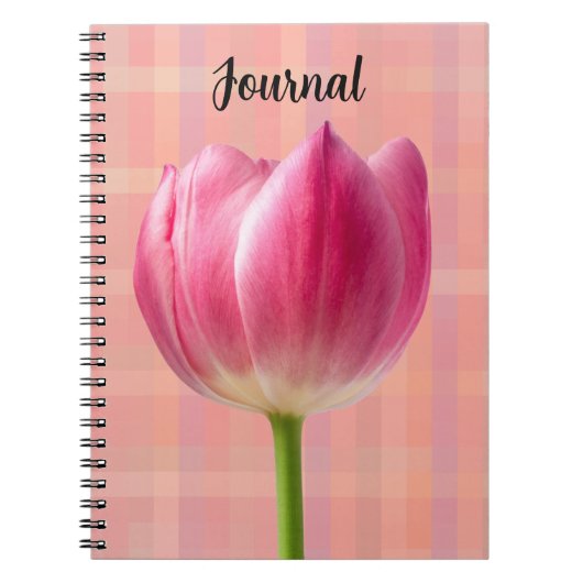 Spring Pink Tulip Art Flower Journal Notitieboek (Voorkant)