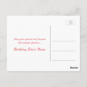 Spring pink tulip flowers happy birthday briefkaart (Achterkant)