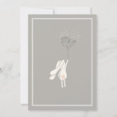  Spring Pink TWIN Meisjes Bunny Baby shower Kaart (Achterkant)