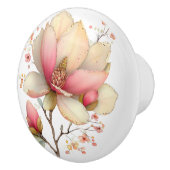 Spring Pink Yellow Tree Blossom Keramische Knop (Rechts)