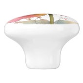 Spring Pink Yellow Tulip Keramische Knop (Zijkant)