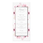 Spring Pinks Waterverf Bloemen Trouwmenu Reclamekaart (Voorkant)