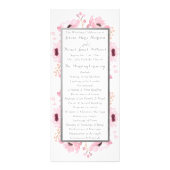 Spring Pinks Waterverf Bloemen Trouwprogramma Reclamekaart (Voorkant)
