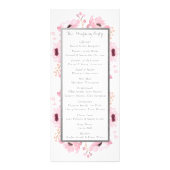 Spring Pinks Waterverf Bloemen Trouwprogramma Reclamekaart (Achterkant)