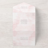 Spring Pinks Waterverf Floral Wedding Collectie All In One Uitnodiging (Buitenkant)