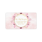 Spring Pinks Waterverf Floral Wedding Collectie Etiket (Voorkant)
