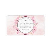 Spring Pinks Waterverf Floral Wedding Collectie Etiket (Voorkant)