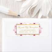 Spring Pinks Waterverf Floral Wedding Collectie Etiket (Insitu)