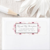 Spring Pinks Waterverf Floral Wedding Collectie Etiket (Insitu)