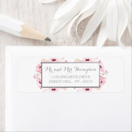 Spring Pinks Waterverf Floral Wedding Collectie Etiket