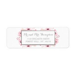 Spring Pinks Waterverf Floral Wedding Collectie Etiket