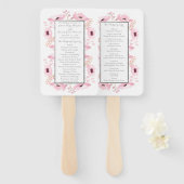 Spring Pinks Waterverf Floral Wedding Collectie Handwaaier (Voorkant en achterkant)