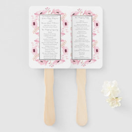 Spring Pinks Waterverf Floral Wedding Collectie Handwaaier