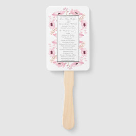 Spring Pinks Waterverf Floral Wedding Collectie Handwaaier