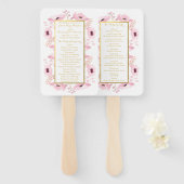 Spring Pinks Waterverf Floral Wedding Collectie Handwaaier (Voorkant en achterkant)