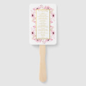 Spring Pinks Waterverf Floral Wedding Collectie Handwaaier (Achterkant)