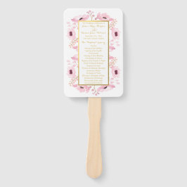 Spring Pinks Waterverf Floral Wedding Collectie Handwaaier