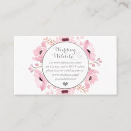 Spring Pinks Waterverf Floral Wedding Collectie Informatiekaartje