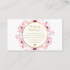 Spring Pinks Waterverf Floral Wedding Collectie Informatiekaartje