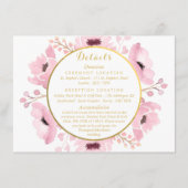 Spring Pinks Waterverf Floral Wedding Collectie Informatiekaartje (Voorkant)