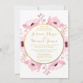 Spring Pinks Waterverf Floral Wedding Collectie Kaart (Voorkant)