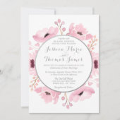 Spring Pinks Waterverf Floral Wedding Collectie Kaart (Voorkant)